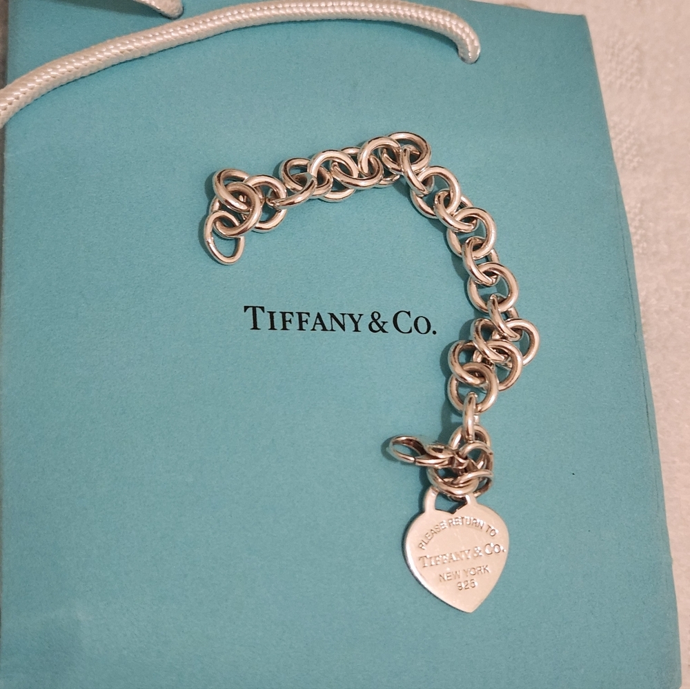 Tiffany & Co. Silver Heart Charm Bracelet